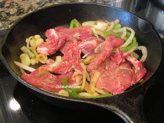 steak and peppers