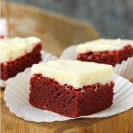 Red Velvet Brownies with cream cheese frosting