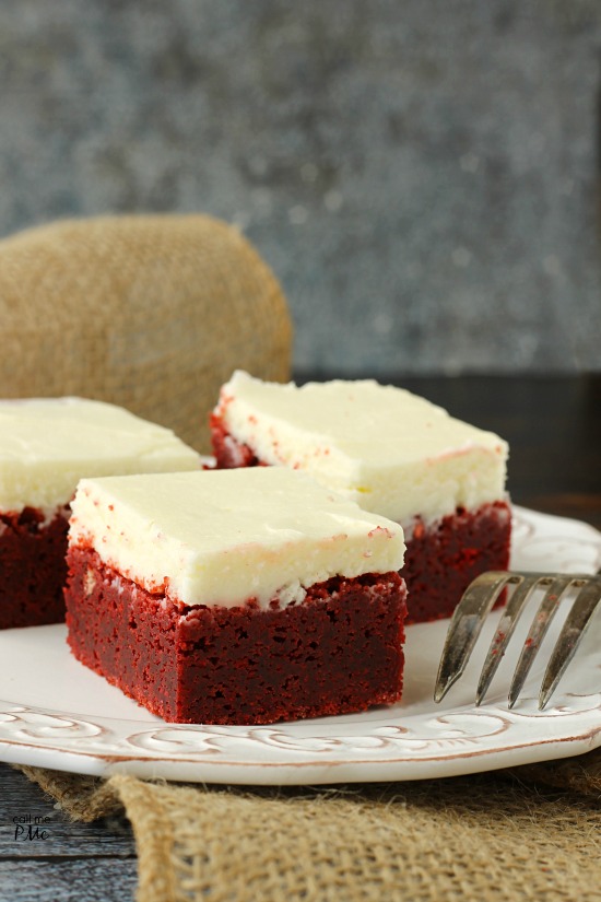 Red Velvet Brownies with Cream Cheese Frosting