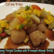 Tangy Teriyaki Scallops with Pineapple Mango Relish
