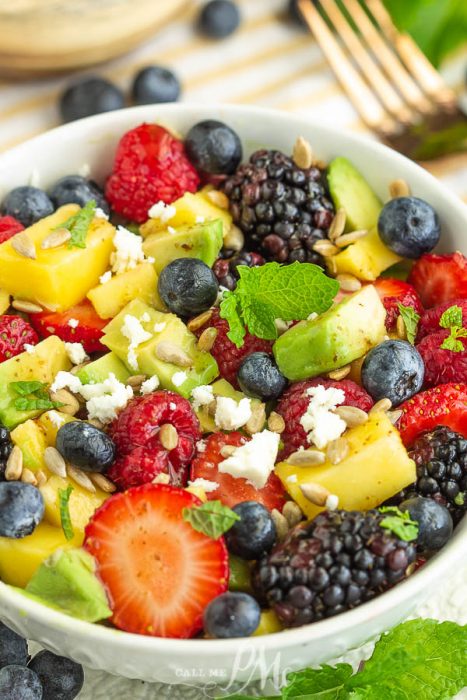 Avocado Fruit Salad with Cranberry Vinaigrette