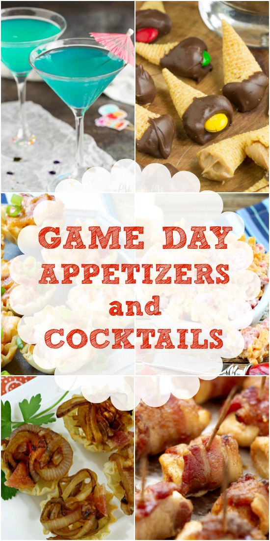 Fun Appetizers and Cocktails for Game Day, tailgating, watch parties, and potlucks. Start the football season off right with these fan favorites