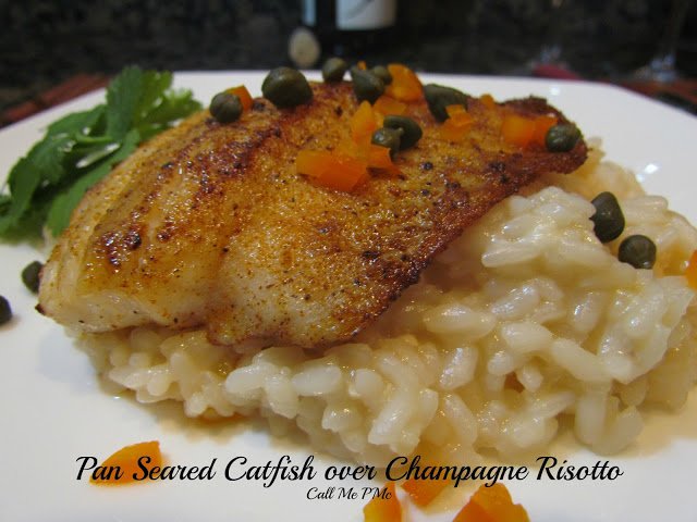 Pan Seared Catfish over Champagne Risotto