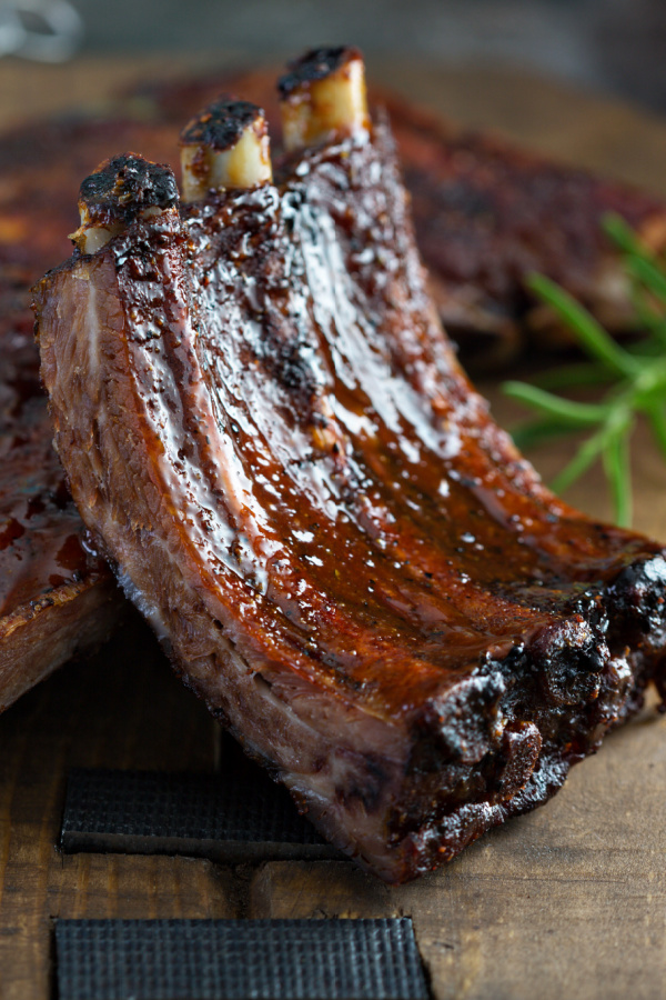 Baby back ribs on cutting board