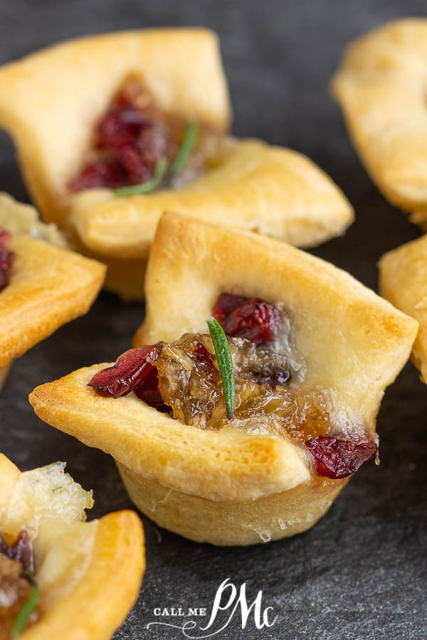 appetizers with cheese and dried fruit Baked Cranberry Brie Bites