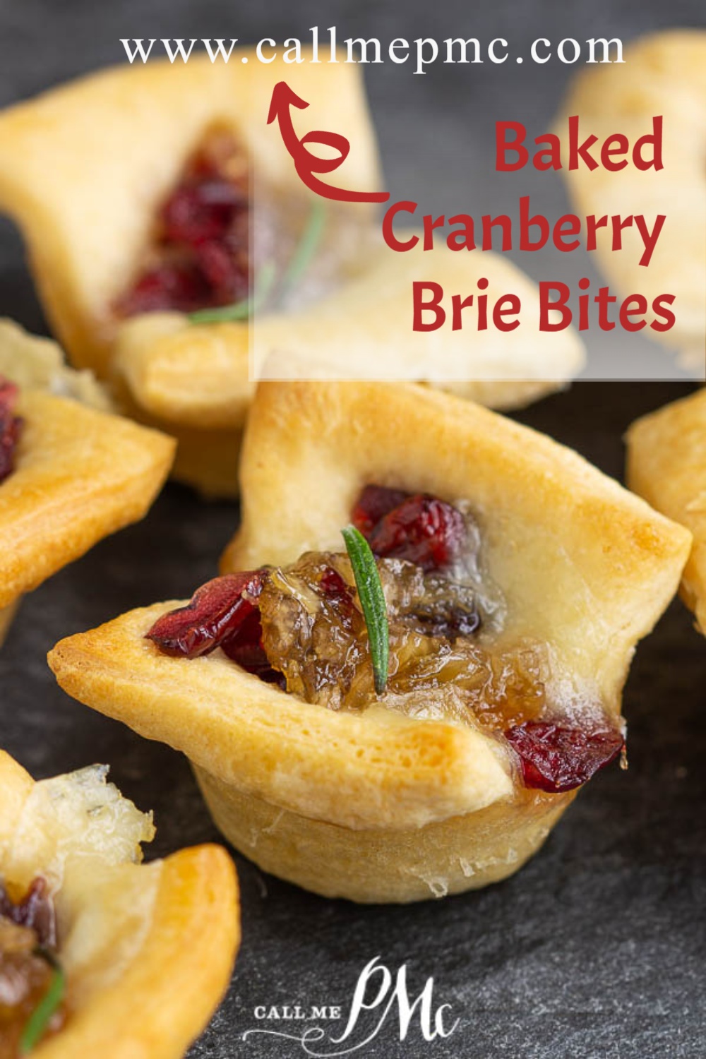crescent roll dough filled with cheese and dried berries Cranberry Brie Bites