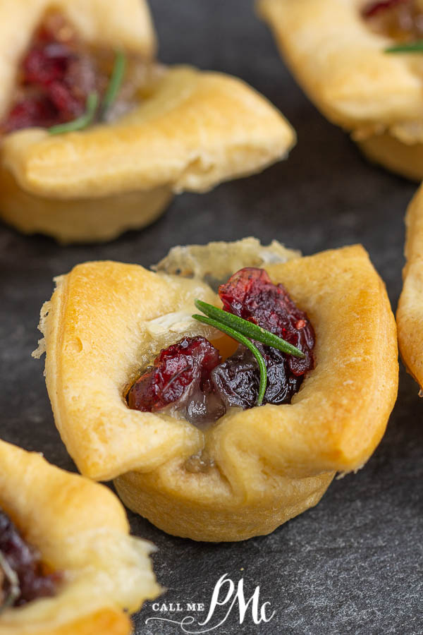 pastry cups filled with dried cranberries.