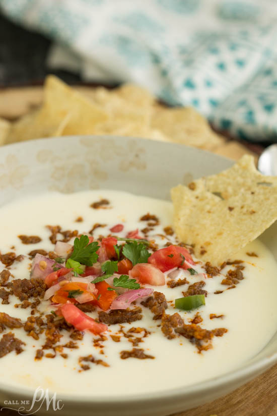 Taco meets cheese for a melty, cheesy, comfort situation in my Spicy Chorizo Queso! A fantastic, shareable, warm, cheesy dip that’s easy to make and perfect for every party. Chorizo Queso