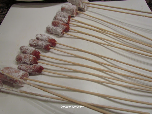 baby sausages on skewers breaded baby sausages on skewers breaded