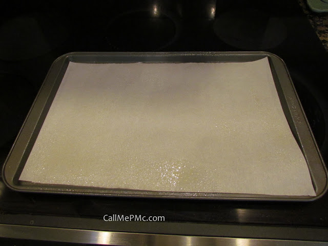 baking pan with parchment paper