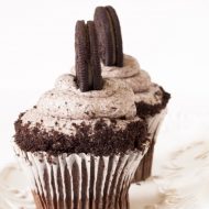 Oreo Frosted Chocolate Cupcakes are rich, dark chocolate cake is topped with creamy, deliciously decadent buttercream filled with crushed Oreo cookies. 