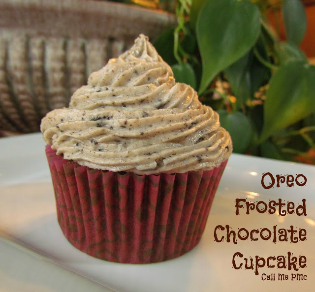 oreo frosted chocolate cupcake