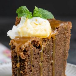 Irish Cream Chocolate Pound Cake Trifle with Irish Cream Caramel Sauce
