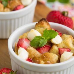 Super easy Strawberry Stuffed French Toast Casserole is stuffed with strawberries and cream cheese. It's an easy and delicious breakfast bake!