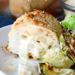 Cheese Stuffed Chicken Breasts, this ridiculously delicious dinner recipe is surprisingly easy to prepare! It's lower in carbs and takes only about 10 minutes to prepare. #chicken #recipe #cheese #stuffedchicken #dinner #familyfavorite #easy