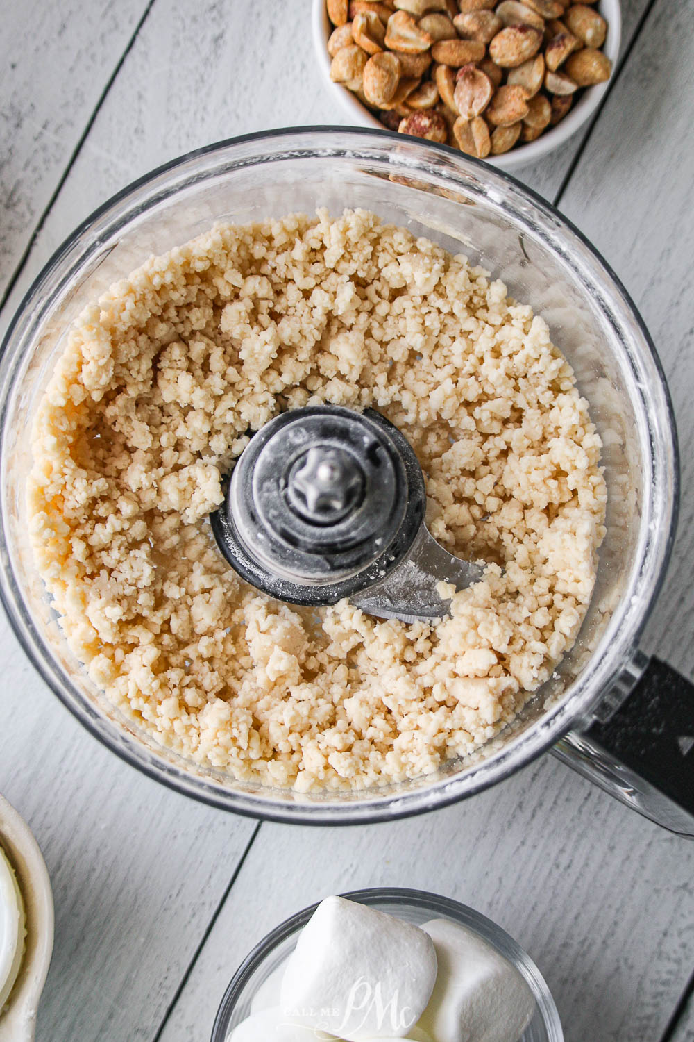 crushed cookie crumbs in a food processor.