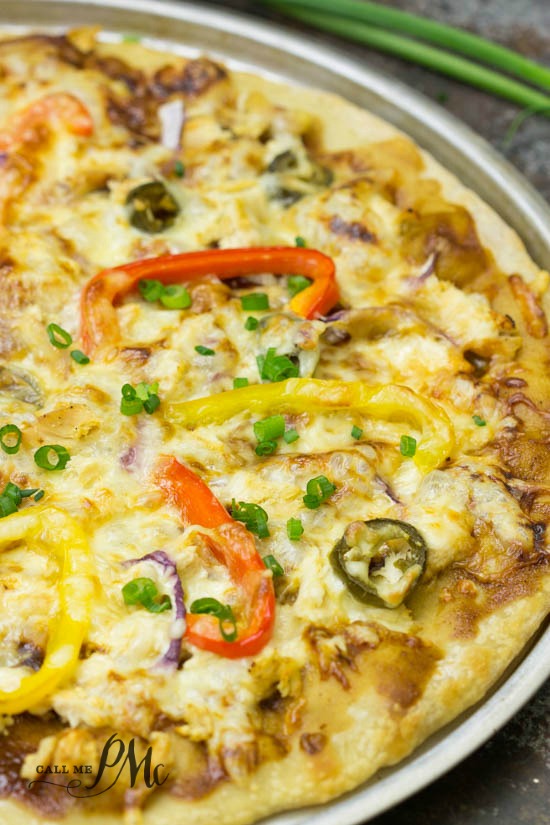 Best BBQ Chicken Pizza recipe has chicken, barbecue sauce, mozzarella cheese, and the best ingredient of all, jalapenos!!! It's a winner and regularly requested from my family!