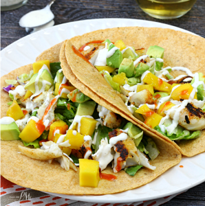 FISH TACOS WITH MANGO AVOCADO RELISH