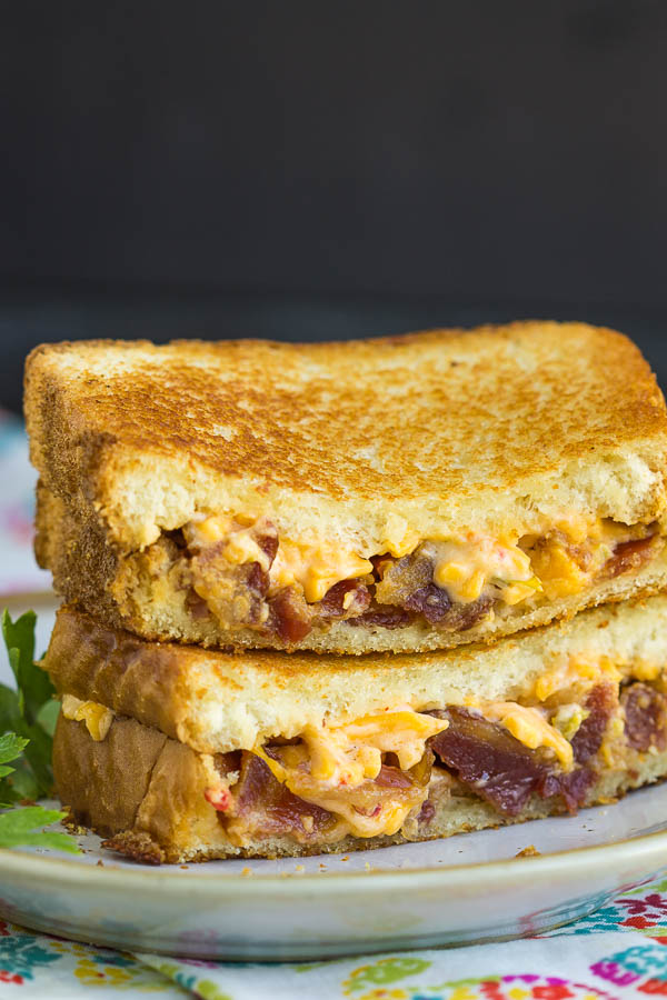 cheese and bacon toasted Jalapeno pimento bacon grilled cheese