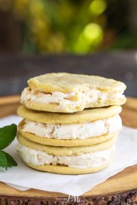 Georgia Peach Ice Cream Sandwich from The Masters is a bright refreshing ice cream sandwiched between two sugar cookies. It's the perfect summer dessert!