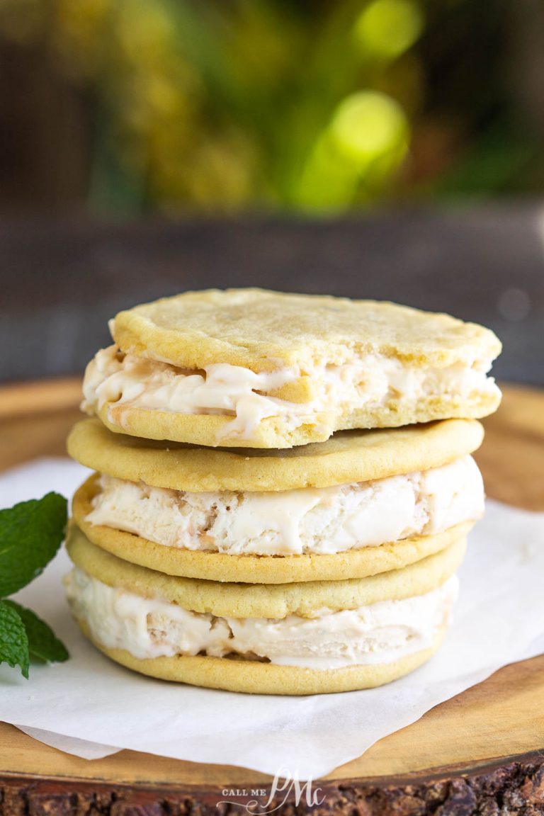 Georgia Peach Ice Cream Sandwich from The Masters is a bright refreshing ice cream sandwiched between two sugar cookies. It's the perfect summer dessert!