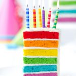 Short-cut tips to a bright & beautiful yet easy Rainbow Cake. Makes a fun birthday or any occasion extra special. #baking #recipe #dessert
