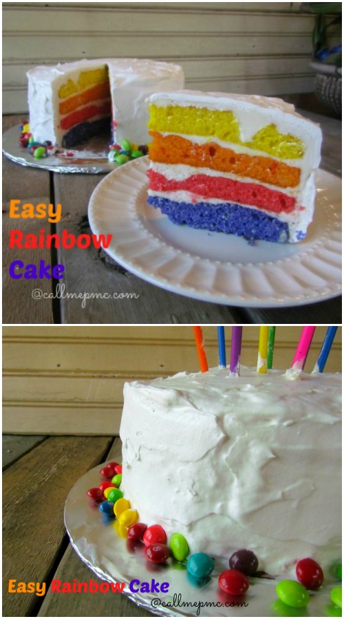 Rainbow cake photo Easy Rainbow cake