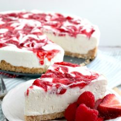 Raspberry Strawberry No-Bake Cheesecake