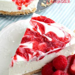 Raspberry Strawberry No-Bake Cheesecake