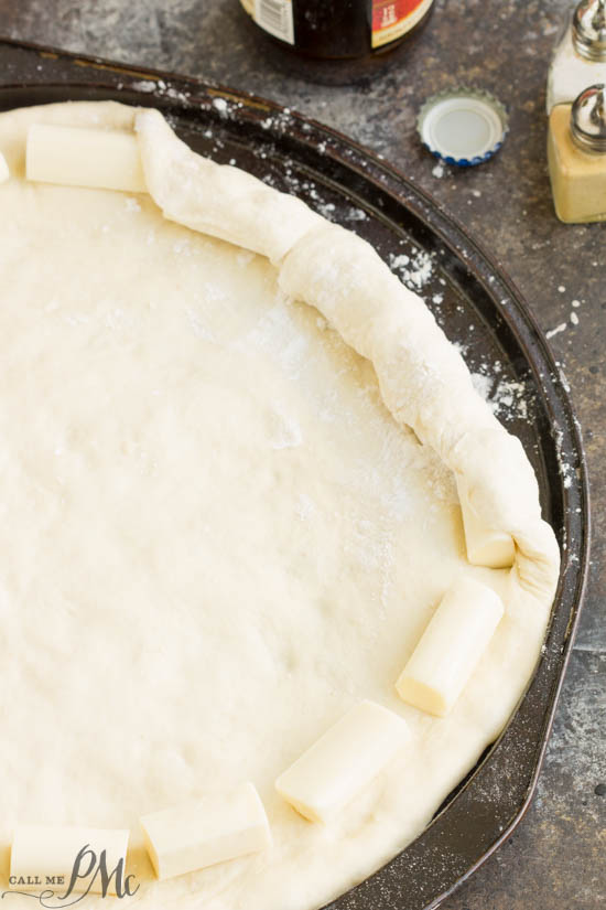 pizza dough with cheese