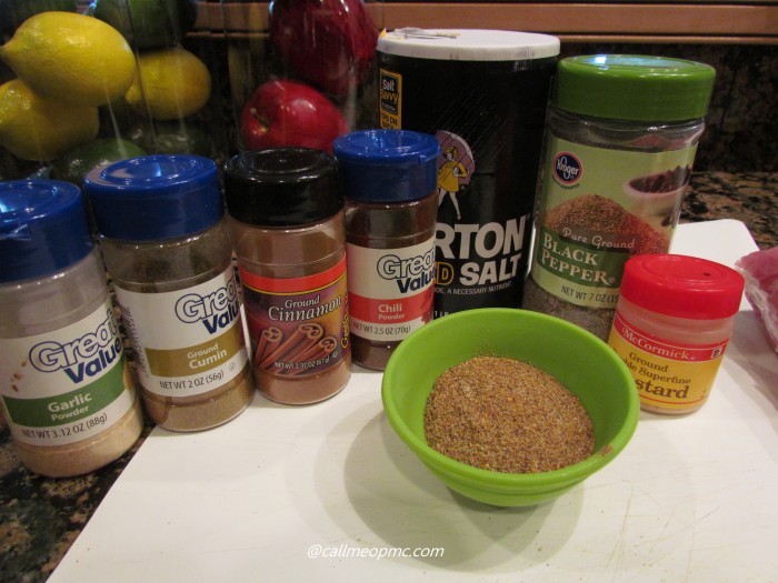 Ingredients lined up on the counter.