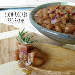 Slow-Cooker BBQ Beans www.callmepmc.com #callmepmc