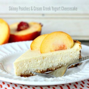 SKINNY PEACHES & CREAM GREEK YOGURT CHEESECAKE