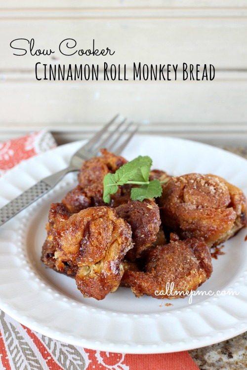 Slow Cooker Cinnamon Roll Monkey Bread 