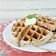 Apple Fritter Waffles with Caramel