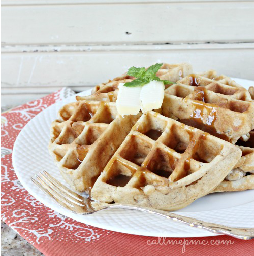 Apple Fritter Waffles with Caramel