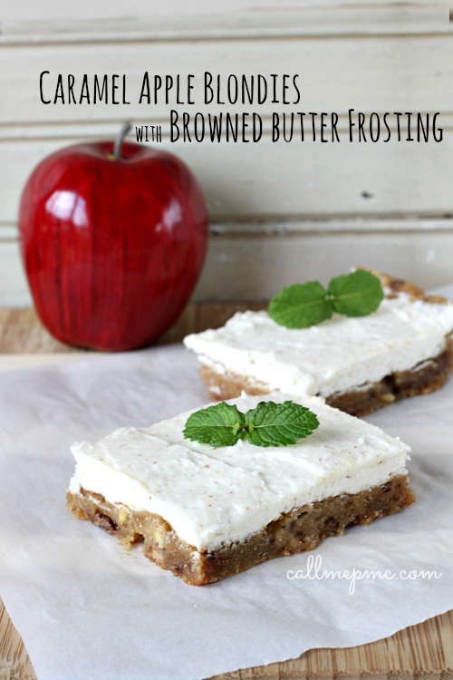 Favorite Caramel Apple Blondies with Browned Butter Frosting » Call Me PMc
