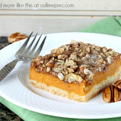 Gooey Pumpkin Bars with Praline Topping