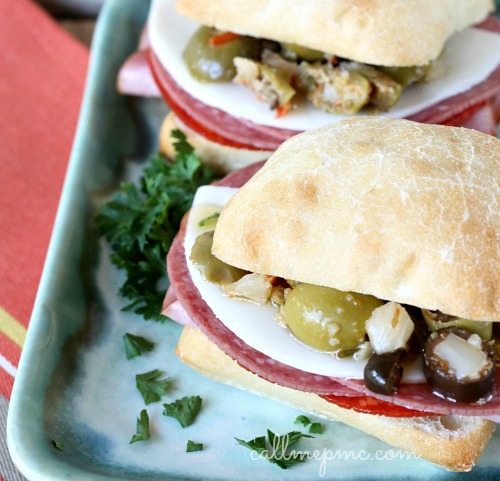 Mini Muffuletta sandwich