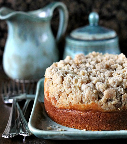 Cream Cheese Coffee Cake topped with a generous layer of Cinnamon Streusel