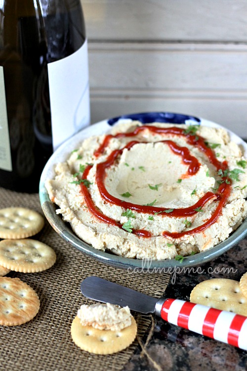 Garlic Hummus with Sriracha  