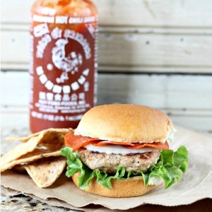 Turkey Burger with Sriracha and Pepperoni