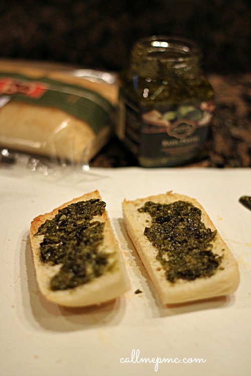 Baked Focaccia Turkey Sandwich Bread with sauce on it.