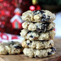 Cherry White Chocolate Oatmeal cookies