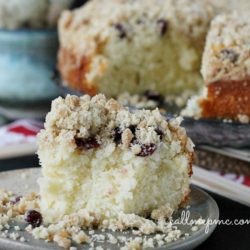 Cranberry Eggnog Crumb Coffee Cake