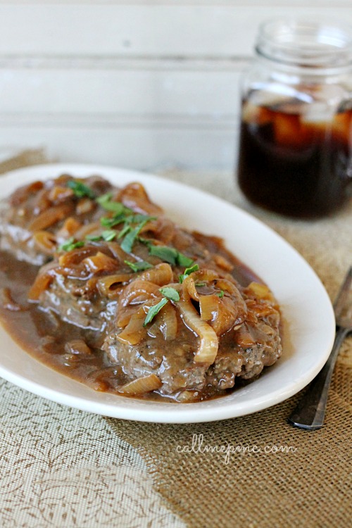 Hamburger Steak with Onions Brown Gravy