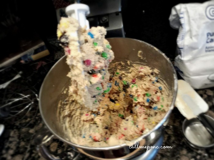 Soft Batch M&M cookies all mixed
