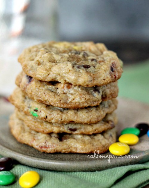 Monster Pretzel Chocolate Chip Oatmeal M&M Cookie