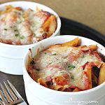 Baked Sausage Pepperoni Pasta Casserole is a quick meal made with pepperoni, sausage, and plenty of cheese, all mixed with pasta in tomato sauce and baked until bubbly! #sausage #pepperoni #pasta #mozzarella #baked #dinner #recipe #Italian