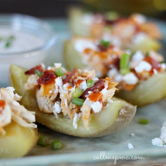 Buffalo Chicken Potato skins